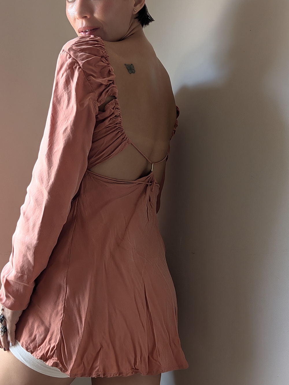 Women's Pink Cutout Mini Dress - Picture 3 of 5
